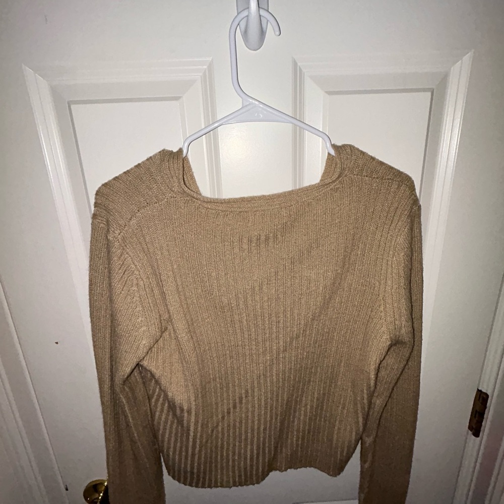PrettyLittleThing Tan Ribbed Cardigan - Picture 3 of 3